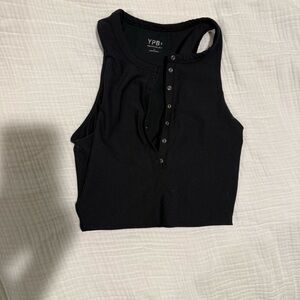 Abercrombie YPB cropped button up workout tank